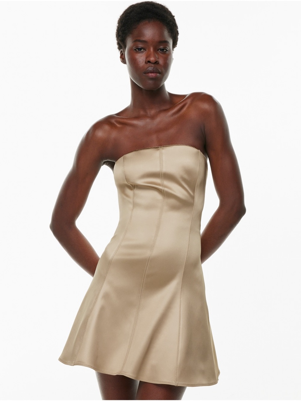 Aritzia gold dress